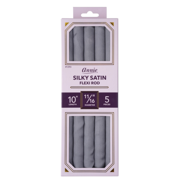 Annie Silky Satin Flexi Rods 11/16 Inch, 5 Count, Grey