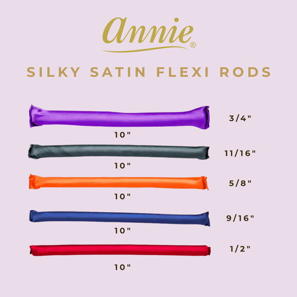 Annie Silky Satin Flexi Rods 11/16 Inch, 5 Count, Grey