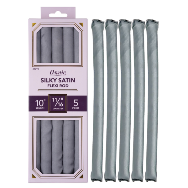 Annie Silky Satin Flexi Rods 11/16 Inch, 5 Count, Grey